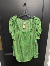 Max Studio Tunic Blouse Ruffle Neck Ruched Sl...