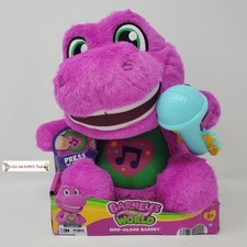 Fisher-Price Barney's World SING-ALONG Barney Plush 10.5" Purple Dinosaur Mattel