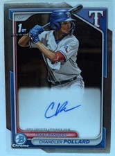 Topps 2024 Bowman Chrome Autographs Chandler Pollard Rangers #CPA-CP RC AU