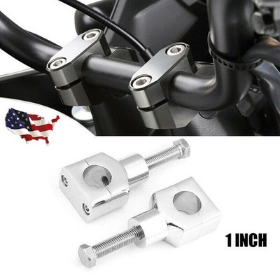 1'' Motorcycle Handlebar Handle Bar Mount Adapter Risers Clamp For Harley Honda