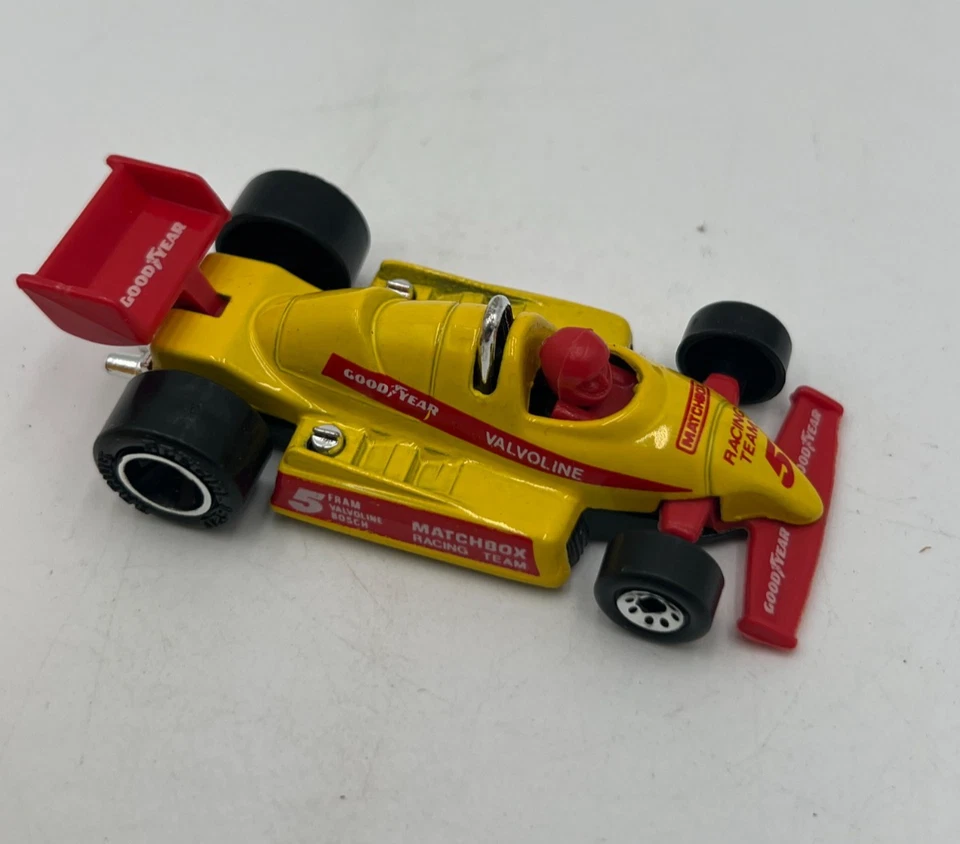 1984 Matchbox MB65 Indy Racer F1 Car Yellow Red Wing Macao w/ Box 1992 - Image 2 of 4