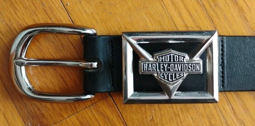 Harley-Davidson Black Leather Belt Men's Size 40/42 Motorcycle Made In The USA