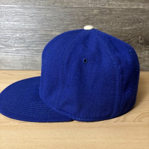 Vintage Los Angeles Dodgers Hat Cap Fitted 7 Blue Wool New Era MLB Baseball - Picture 4 of 15