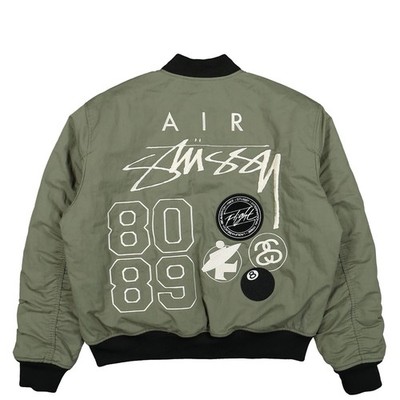 NIKE X STUSSY JACKET Olive/Mandarin Reversible Size XL FJ9153-222
