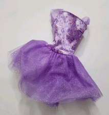 BARBIE DRESS LIGHT PURPLE TUTU BALLET PINK FLORAL GLITTER FASHION DOLL CLOTHES
