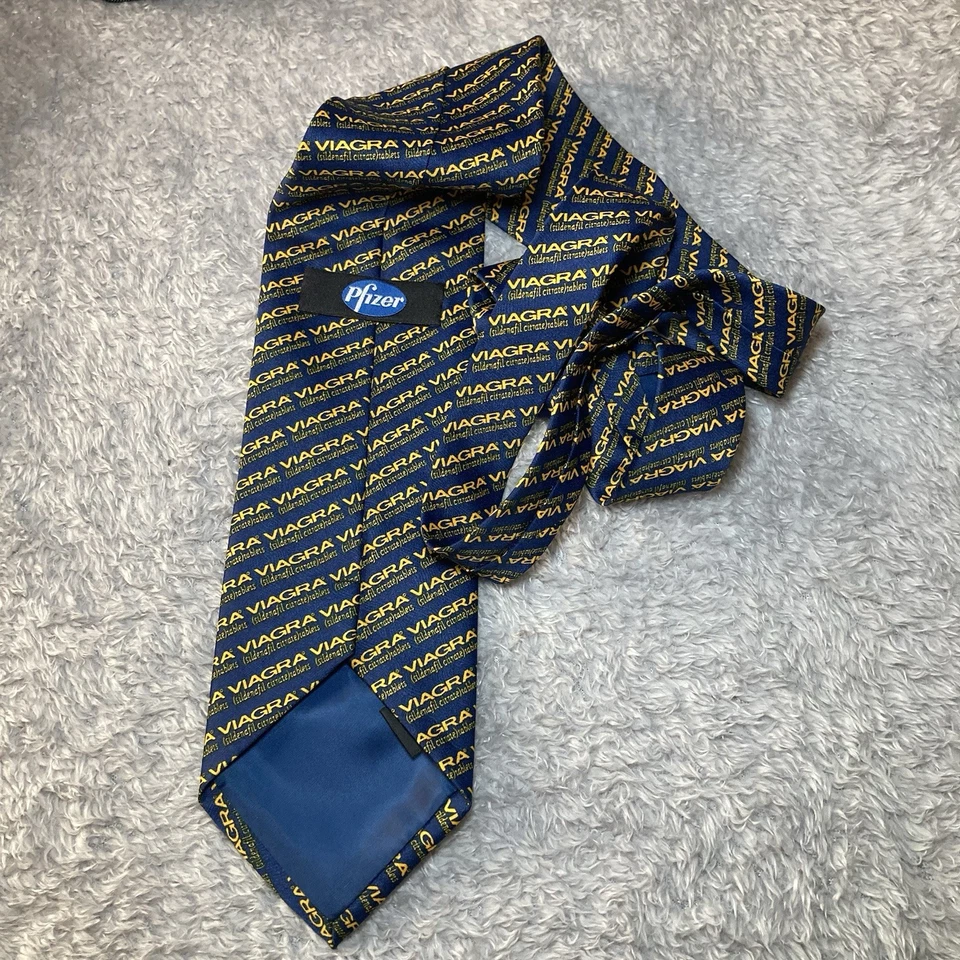 Pfizer VIAGRA PÍLDORA AZUL Corbata Corbata Promoción Farmacéutica Publicidad Deletrear Foto 4 de 4