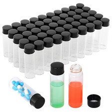 15ml Clear Glass Vials with Screw Caps 50pcs Sample Vials Liquid Leak-Proof C...