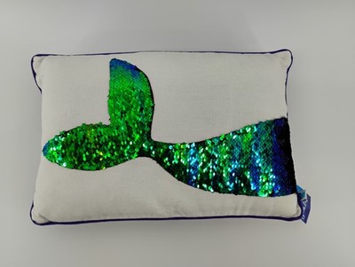 NEW DEI SeaLife Mermaid Tail Sequin Flip Pillow