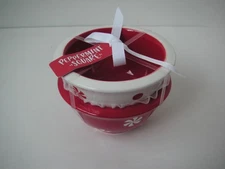 Terramoto Ceramic 2 Mini Nesting Bowls Red White Peppermint Christmas