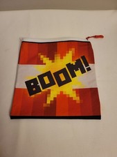 VINTAGE TNT/BOOM ZIPPER CLOSURE MULTI USE COLORFUL BAG 7.25''X7.5'' MINT COND.