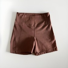 Girlfriend Collective High Rise Bike Shorts Brown Size L Recycled Fabric Active