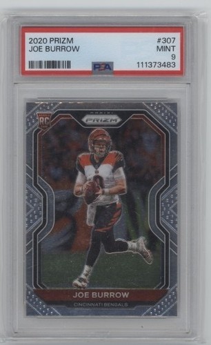 🔥 Joe Burrow 2020 Panini Prizm RC #307 PSA 9 MINT Rookie Bengals Joe Cool