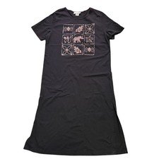 Women's Anna Maxwell T-Shirt Style Cotton Blend Long Black Dress Size 2X