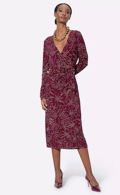 CREATION L Jersey Lyocell Wickelkleid in Burgund UK 16 (FM228-2)