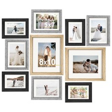 Picture Frames Set of 10-8x10, 5x7, 4x6 Photo Frames, Gallery Frame Set for C...