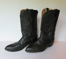 Vtg Durango Men's Western Boots 10.5D Black Leather Round Toe Made in USA