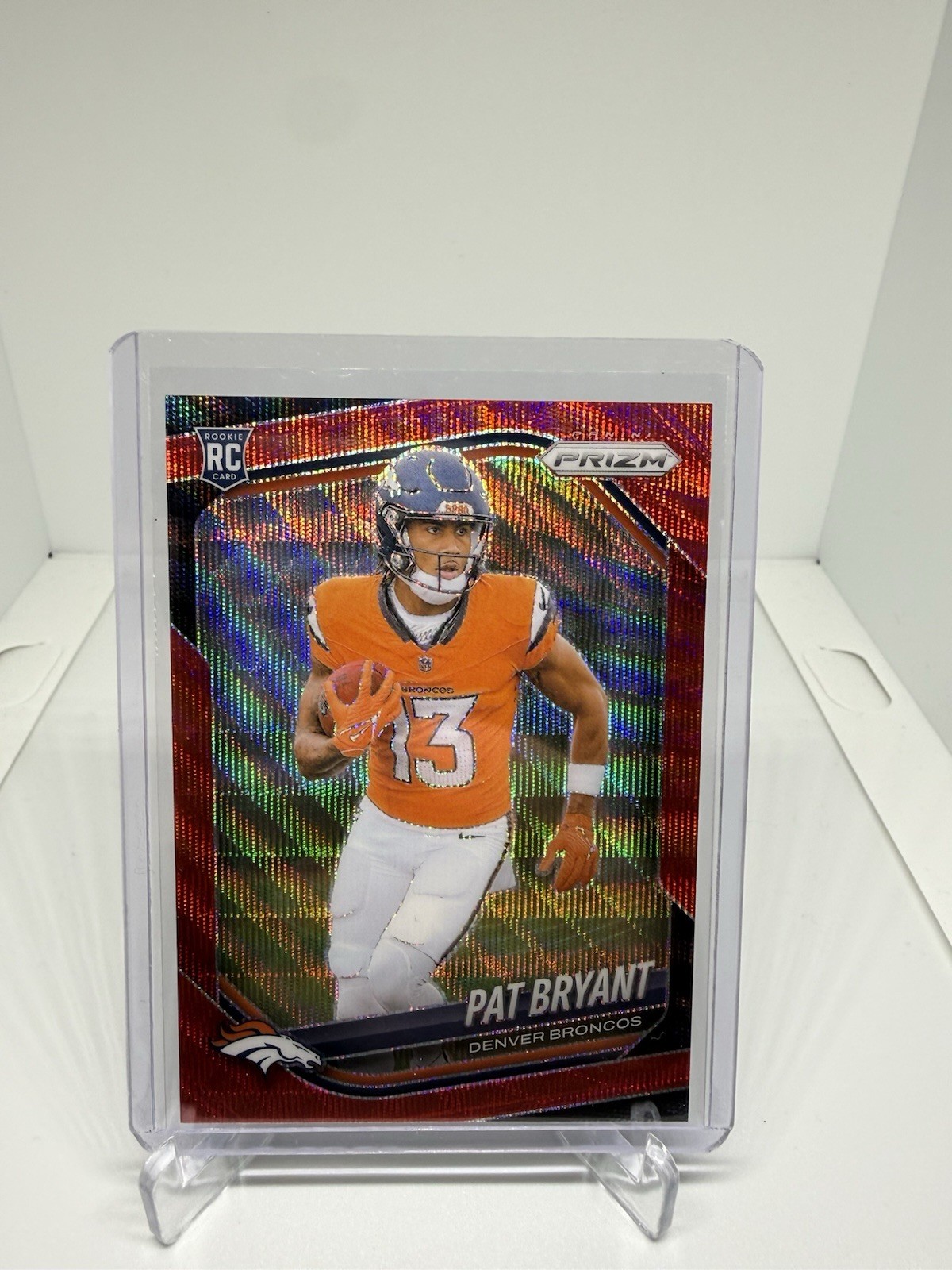2025 Panini Prizm - Pat Bryant Red Wave Prizm RC /149 #366 Broncos
