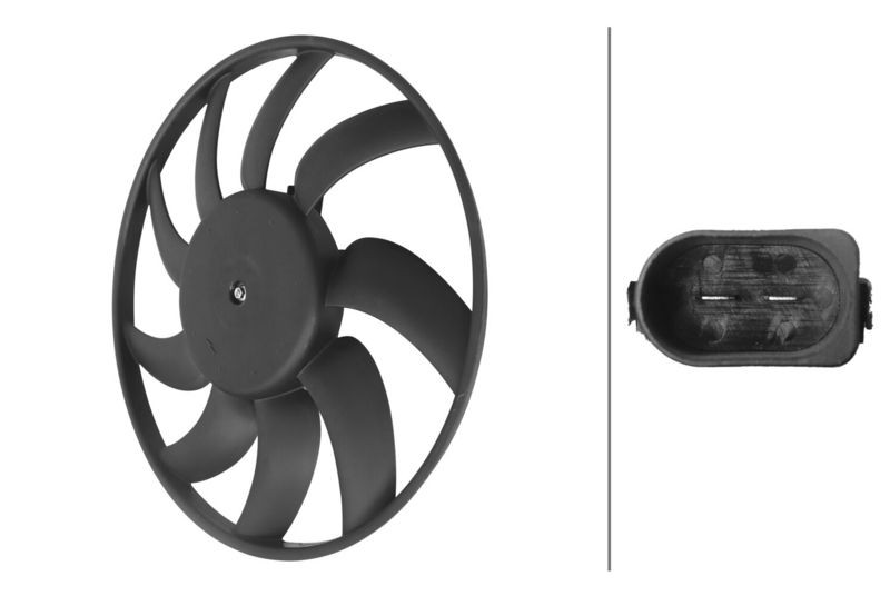 Left Engine Cooling Fan Clockwise 12V Fits Audi A6 A6 Allroad A7 Q3 HELLA