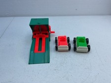 Vintage Fisher Price Little People 1 Car Lift For 930 Garage And 2 Cars
