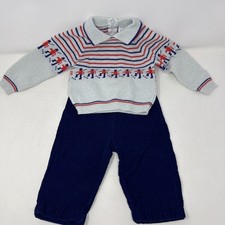 Vintage Baby Togs Inc Knit Sweater Set With Corduroy Pants 18 mo Toy Soldier.