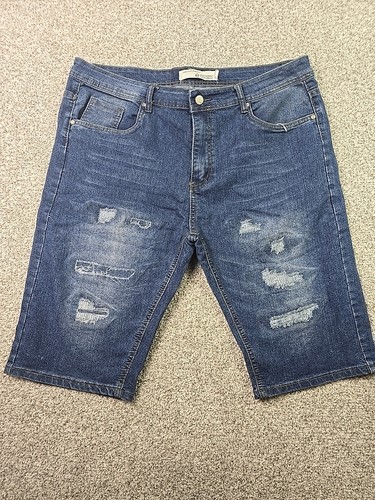Refinery Republic Shorts Mens 36 Blue Denim Distressed Casual Comfort Walk Hike - Picture 1 of 13