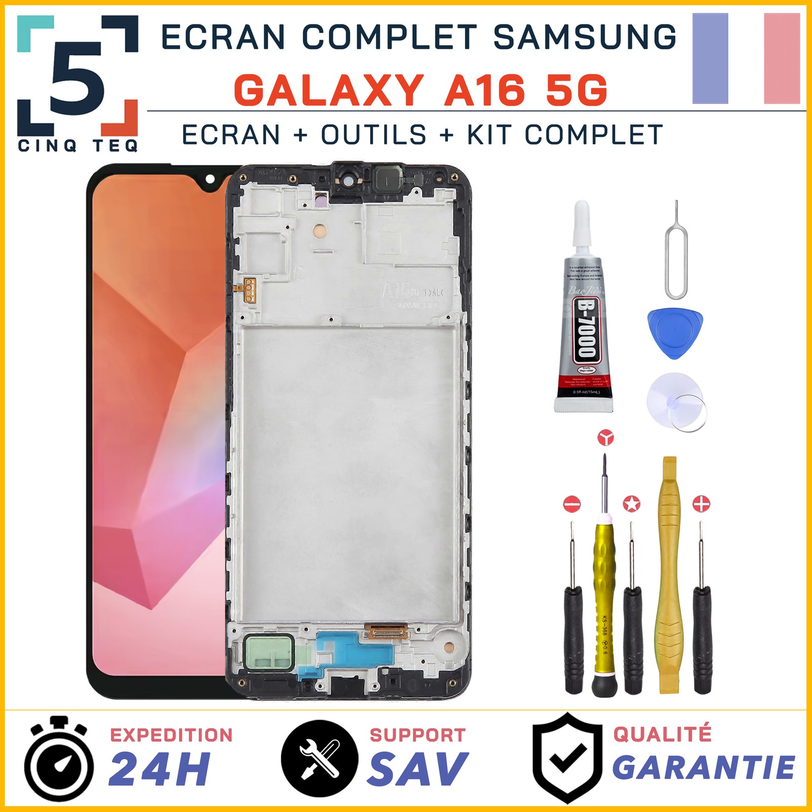 Écran Samsung Galaxy A16 5G résout affichage noir avec kit