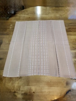 VTG Linen Square Pulled Thread Brown Color Cloth For Décor Or Dresser Scarf 