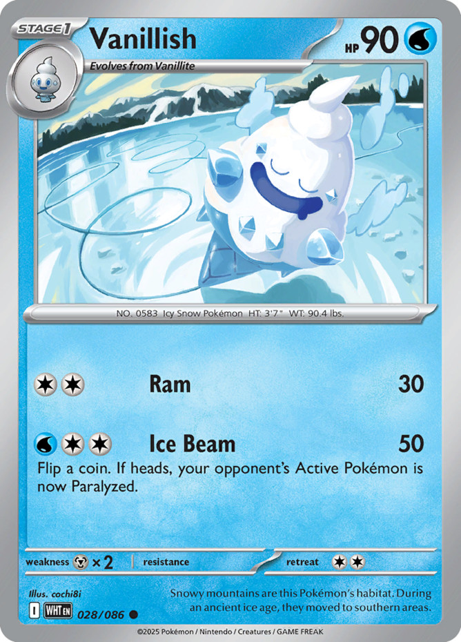 Vanillish - 028/086 - Common NM White Flare
