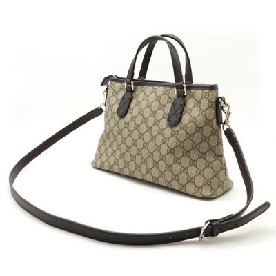 Gucci GG Supreme Shoulder Bag Tote crossbody leather beige brown