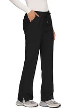 s Scrub Pants, Soft Stretch Cargo with 8 Pockets,Black, M