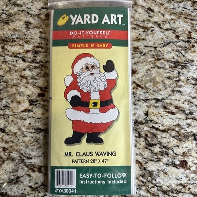 ''Mr. Claus Waving''  1998 Yard Art Do-It Yourself Woodcraft Pattern # YA30041