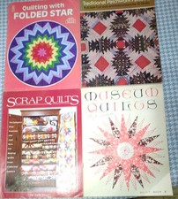 Lot 4 older books ALL QUILT PATTERNS quilting, folded star , patchwork 