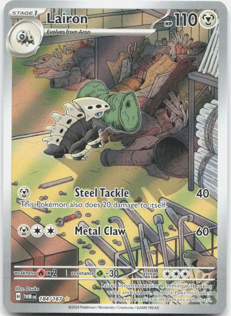 Lairon 184/167 Illustration Rare Twilight Masquerade Pokemon Holo NM
