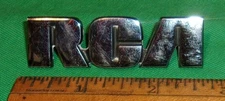 2-1/2 Inch Chrome RCA LOGO/Badge/Emblem Clean! w/mtg. clips (1970's)