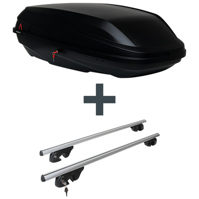 Dachbox G3 BiCube 400+ + Dachträger Menabo Sherman für Dacia Duster I Neuware