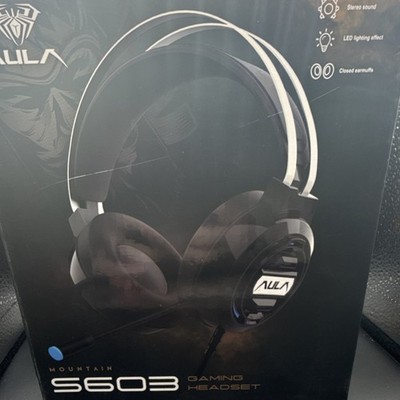 AULA S603 Gaming Headset Black Stereo Sound LED Lighting 3.5mm Jack USB