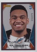 2020 NFL Sticker & Card Collection Pink 10/75 Tua Tagovailoa #70 Rookie RC 12in. rookie card picture