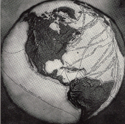 Map Of Early Explorers Routes Across The Americas 1948 Vintage Halftone Print