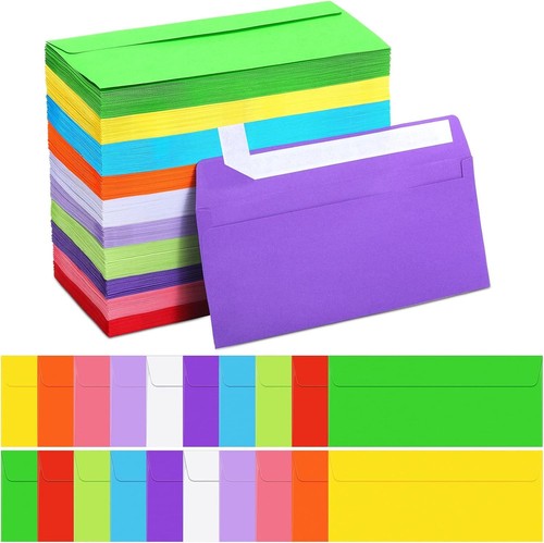 Vibrant Colored Envelopes - 500 Count Self-Sealing Letter Size for Easy Mailing - Picture 3 of 9