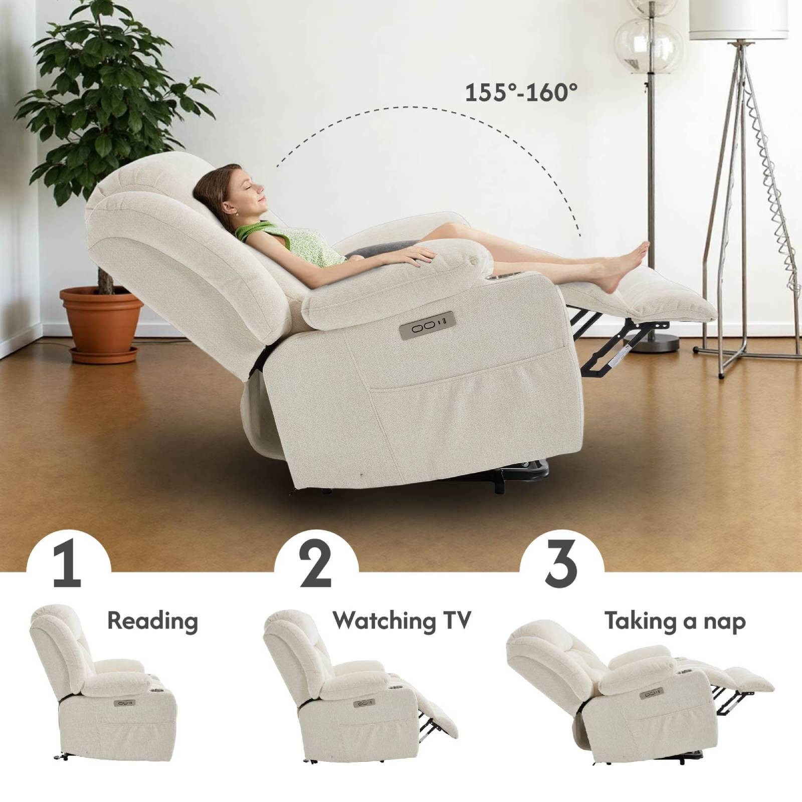 FlexiSpot Power Lift Recliner Chair for Elderly, Lift Chair w/ Massage & Heat