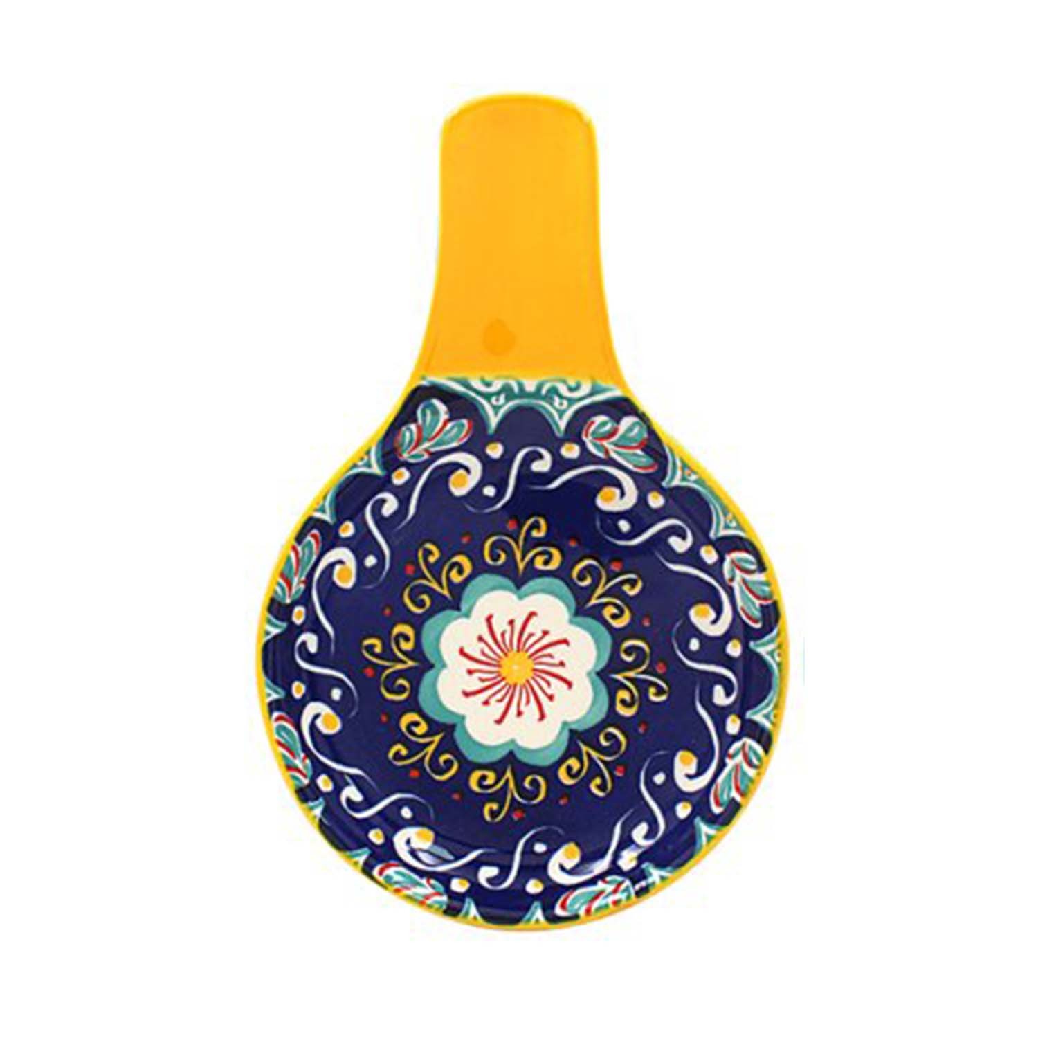Tuscany Spoon Rest Melamine Yellow Stove Top Utensil Spatula Holder Ladle Rest