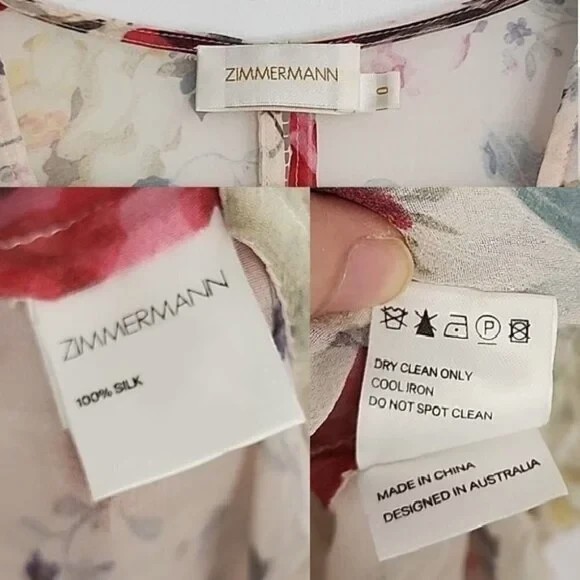 Zimmermann Mischief Ladder Floral Silk Midi Handkerchief Floral Dress AS IS b116