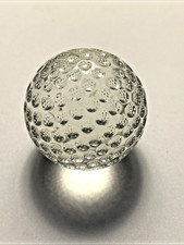GLASS Crystal Golf Ball Paperweight/decor Pristine Condition 2" Round