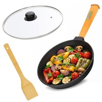 Ø26Cm Pfanne Gusseisen Holzgriff 50Mm Hoch Bratpfanne Universalpfanne ZubehöR