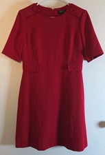 Tahari Arthur S Levine Red Dress Size 4P Faux Pockets