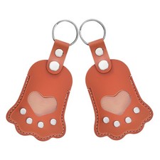 2 Pcs Dog Hair Keychain PU Pet Hair Collecting Commemorative Charm