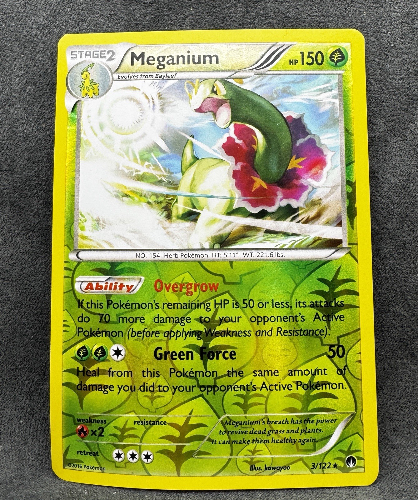 Meganium 3/122 Breakpoint Reverse Holo Pokemon TCG Lightly Played