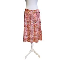 Vintage 90s Y2K Pink Paisley Bohemian Y2K Whimsical Fairycore Fairy Midi Skirt