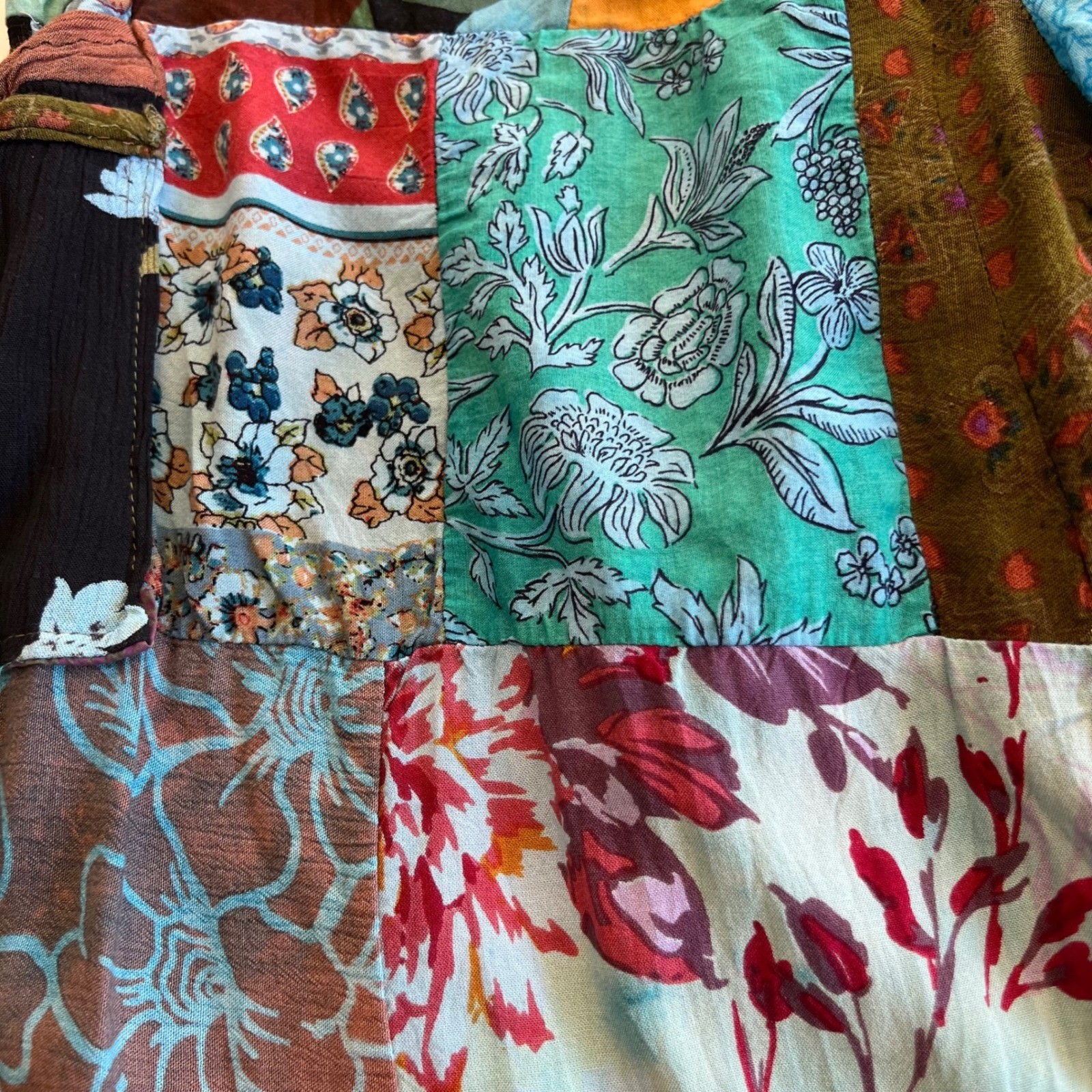 Bohemian Patchwork Multi-Color Whimsical Boho Art… - image 7