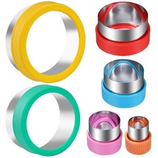 Round Cookie Biscuit Cutter Set, 6 Graduated Circle Pastry Multicolor